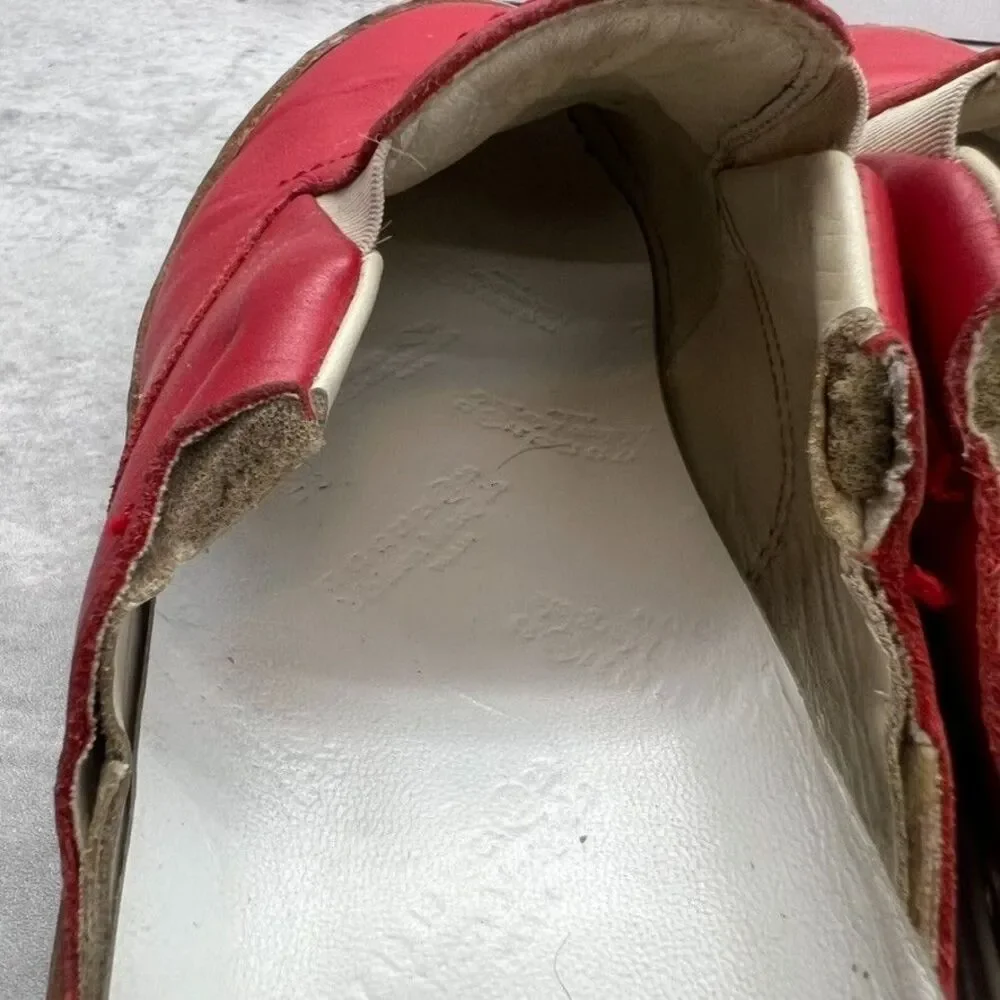 Maison Martin Margiela Red Leather Comfort Slip On Mule Shoes Mens Size 39/40